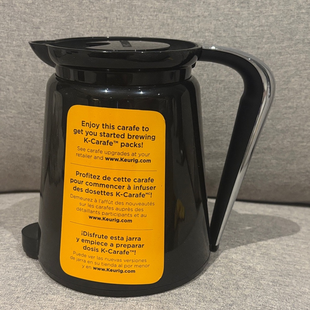 Keurig Black Plastic Double Wall Coffee Carafe- New
